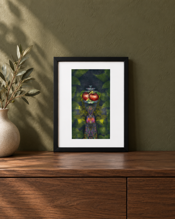 Framed Dreamscape Fruits | Fructus Somniorum print by Carolyn Hammond shown in an illustrative room setting